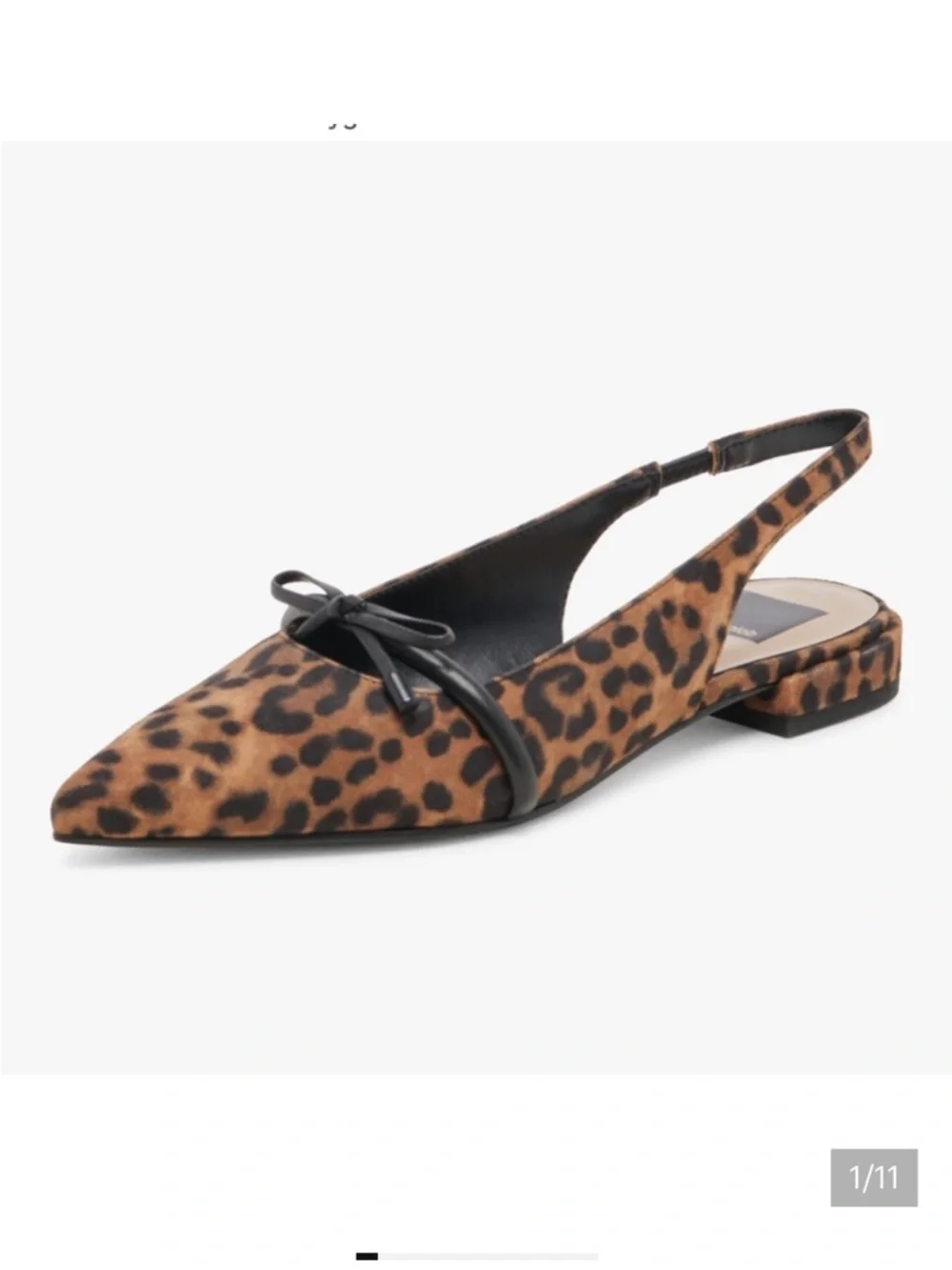 Dolce Vita Payge Leopard Calf Hair Slingback Pointed Toe Flats Size 10